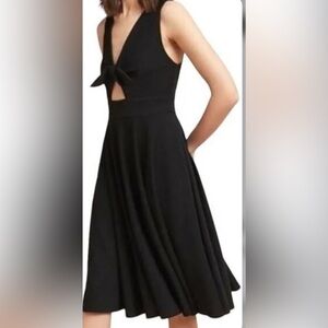 Anthropologie Hutch Black Ribbed Keyhole Front Dress Woman Size S Party Cocktail